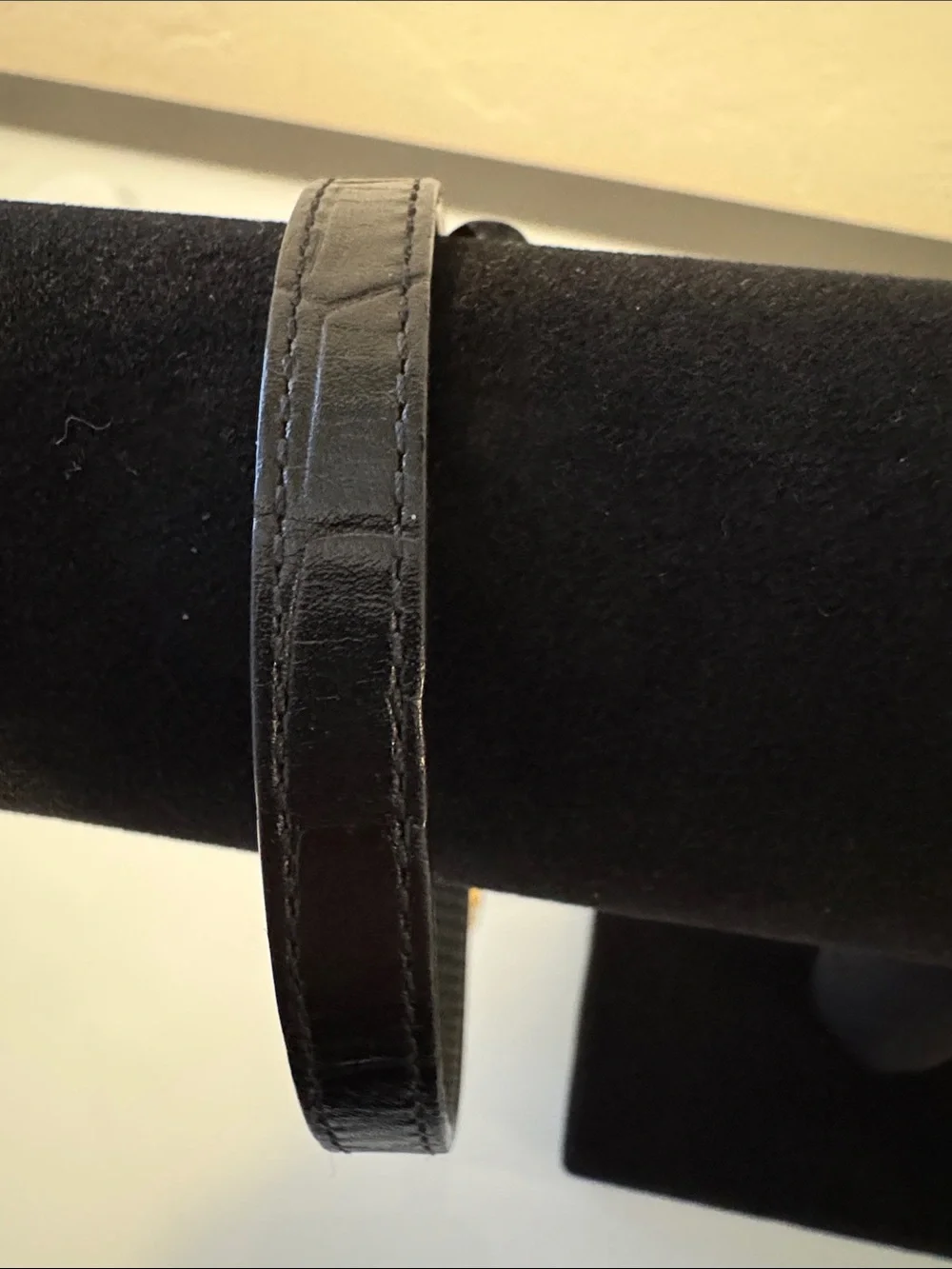 Henry Bendell Black Leather Wrap Bracelet with Gold Accents